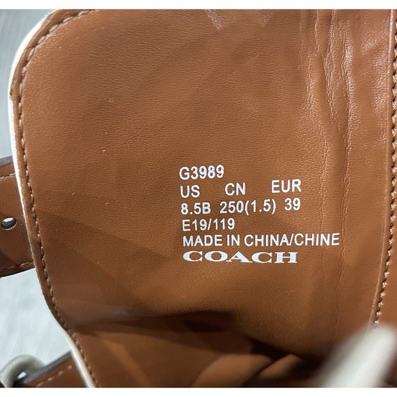 Authentic Coach Phoebe Studded Buckle Bootie In Cream Chalk Womens Size 8.5 - Picture 12 of 12